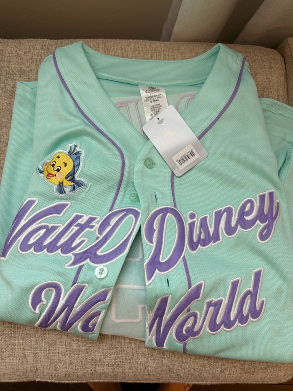 Disney 'Walt Disney World' Ariel Baseball Jersey M